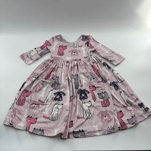 Mila & Rose Puppy Party 3/4 Sleeve Pocket Twirl Dress – Size 5/6